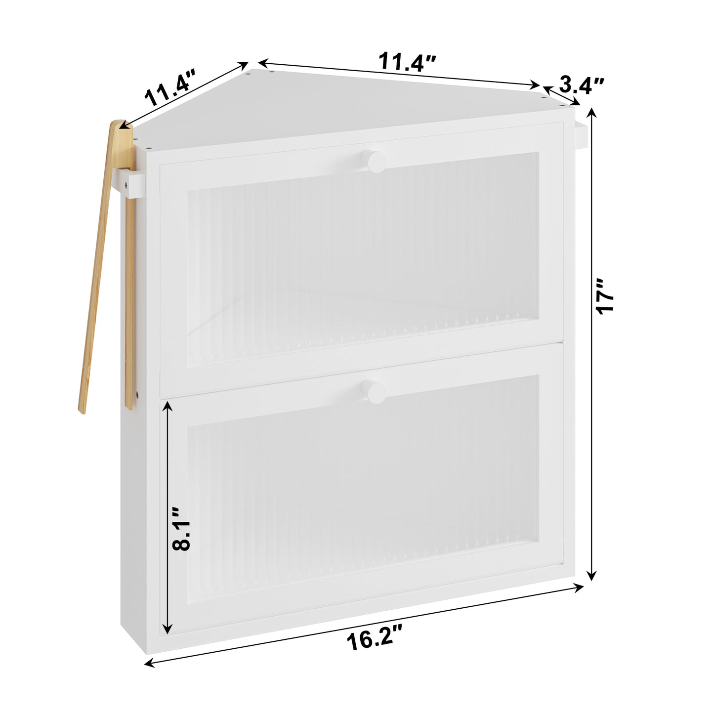 BGTREND Corner Bread Box for Kitchen Countertop, Large Double Layer Bread Storage Container for Homemade Bread, Black Bread Holder for Kitchen Counter, Under Cabinet Organizer (White, Extra Large)